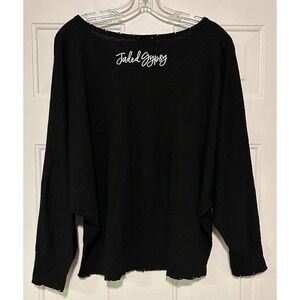 Jaded Gypsy Black Batwing Sleeve Distressed Hem Size‎ S/M New